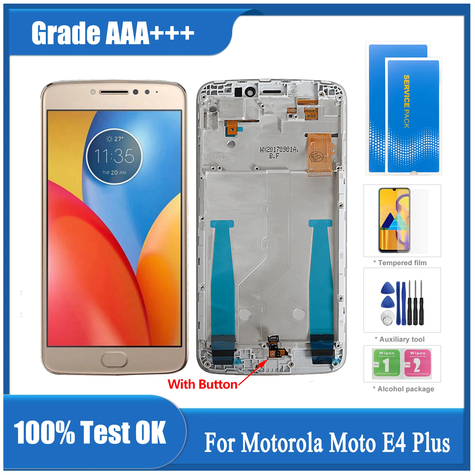 

Оригинальный ЖК-дисплей 5,5 дюйма для Motorola Moto E4 Plus, ЖК-дисплей с сенсорным экраном и рамкой, дигитайзер в сборе для MOTO E4 plus, ЖК-дисплей