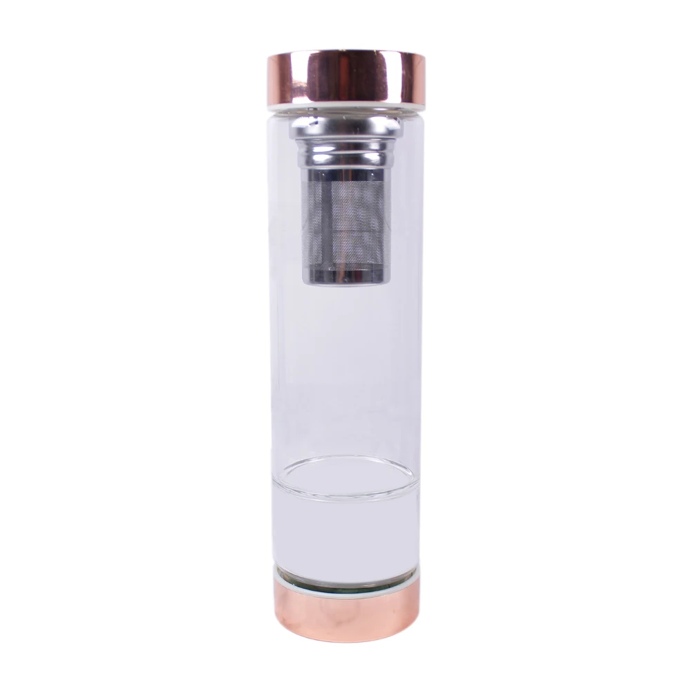 Natural Crystal Elixir Bottles gemstone Glass Healing Crystal Infuser Energy  Empty water bottlefor for Energy crystal
