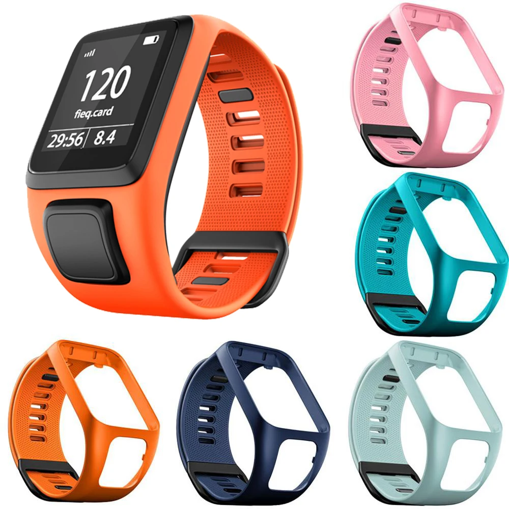 Мягкий силиконовый ремешок для наручных часов сменный TomTom Runner 2 3 Spark GPS спортивные