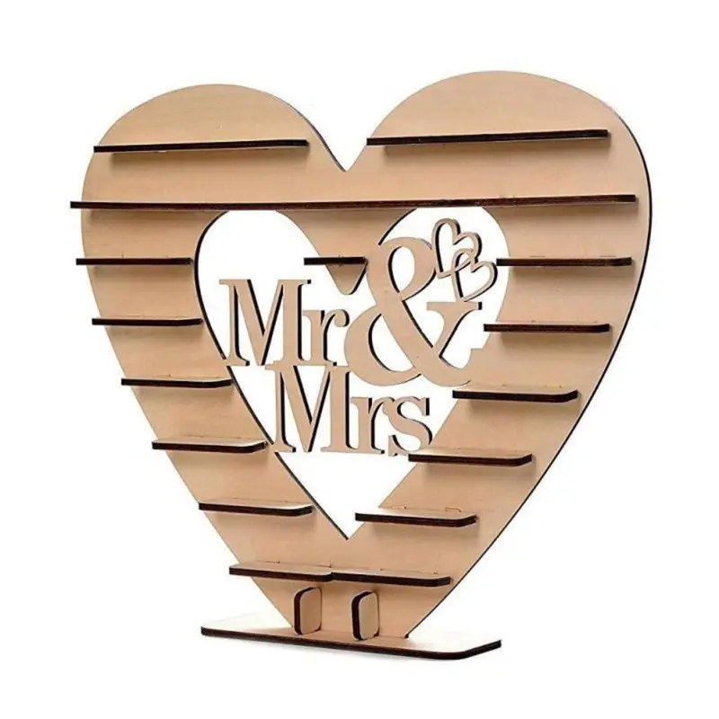 Wedding Wooden Ornaments Mr&Mrs Chocolate Stand Display Candy Cupcake Desserts Holder Home Decor Wedding Party Bars