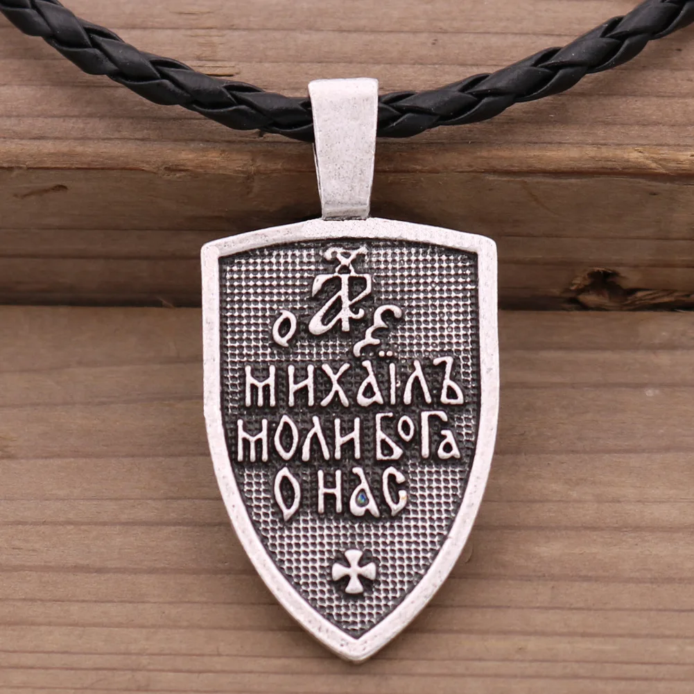 Антикварный кулон с перекрещивающимися крыльями, талисман Викинга, мужское ожерелье с архангелом Св. Михаилом, защищающее ангельское украшение.