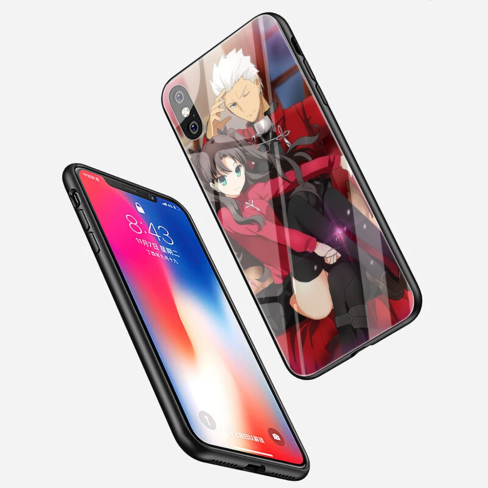 Чехол для телефона из закаленного стекла EWAU Fate Stay Night Rin Tohsaka &amp Archer iphone SE 2020 5 5s 6 6s 7 8