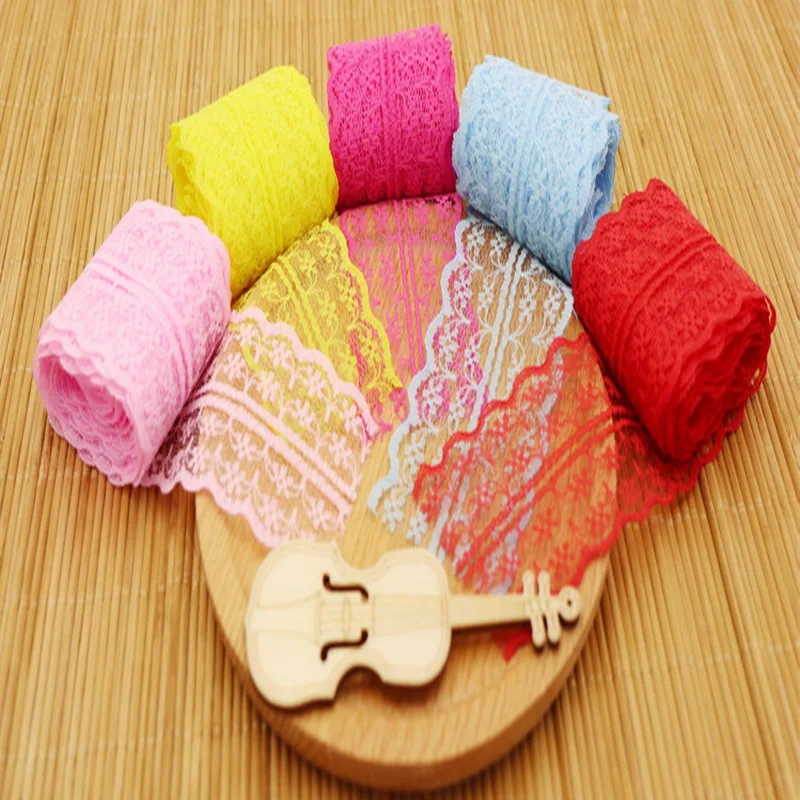 Высококачественная многоцветная неэластичная кружевная атласная лента 4 5 см в