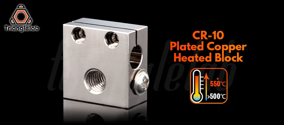 Trianglelab Швейцарский CR10 медный тепловой блок для CR10 Hotend cr-10 Hotend для mk8 сопла BMG экструдер ender3 cr-10s