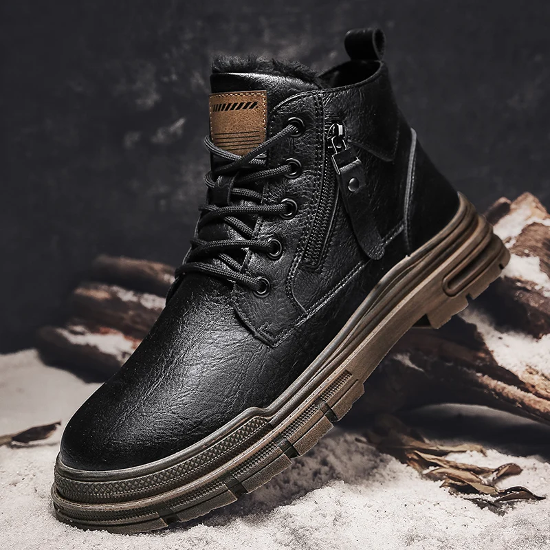 

Мужская зимняя обувь, модная мужская повседневная обувь, Черная мужская обувь, уличная походная обувь, парусиновые туфли, мужская легкая об...