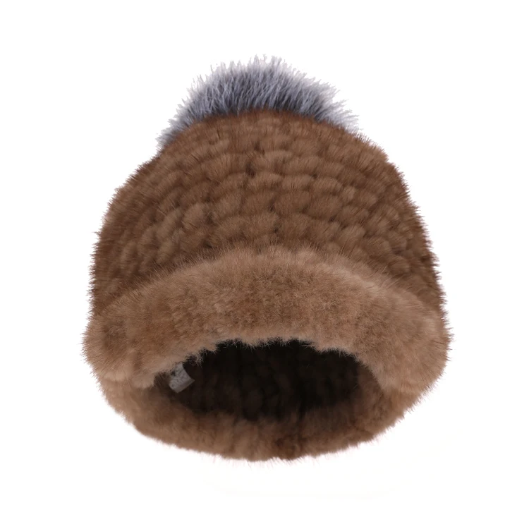 Женские меховые шапки Harppihop черная шапка из натурального меха норки теплая