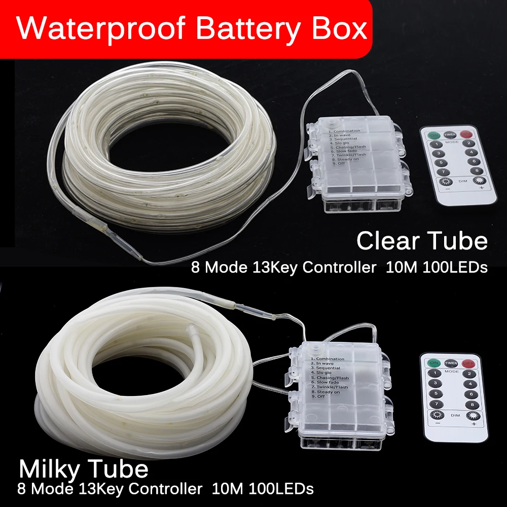 Уличная Водонепроницаемая трубчатая светодиодная гирлянда 10 м 100