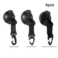 4pcs portable outdoor suction cup anchor securing hook tie down camping tarps tents carabiner triangle turnbuckle buckle round