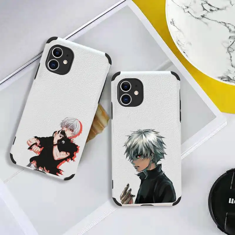 

Japan Anime Tokyo Ghoul Phone Case Lambskin Leather For iphone 12 11 8 7 6 XR X XS PLUS MINI PLUS PRO MAX Shockproof