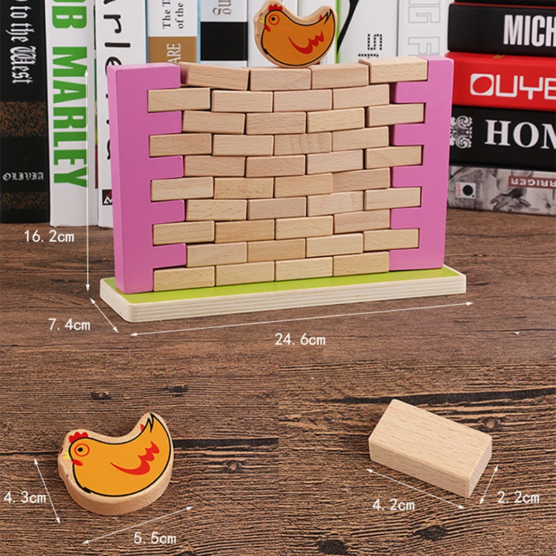 

Funny Brick Stacking Game Wooden blocks Wall Game Colorful Demolishing Wall Game Building Blocks Interesting Education Kids Toys