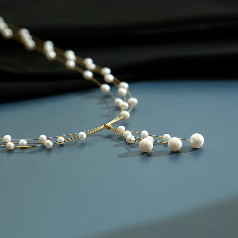 

GREEN PURPLE Natural Pearl Gypsophila Necklace Multi Layer Women's Wedding Party Chain Charm Fashion Jewelry Sets