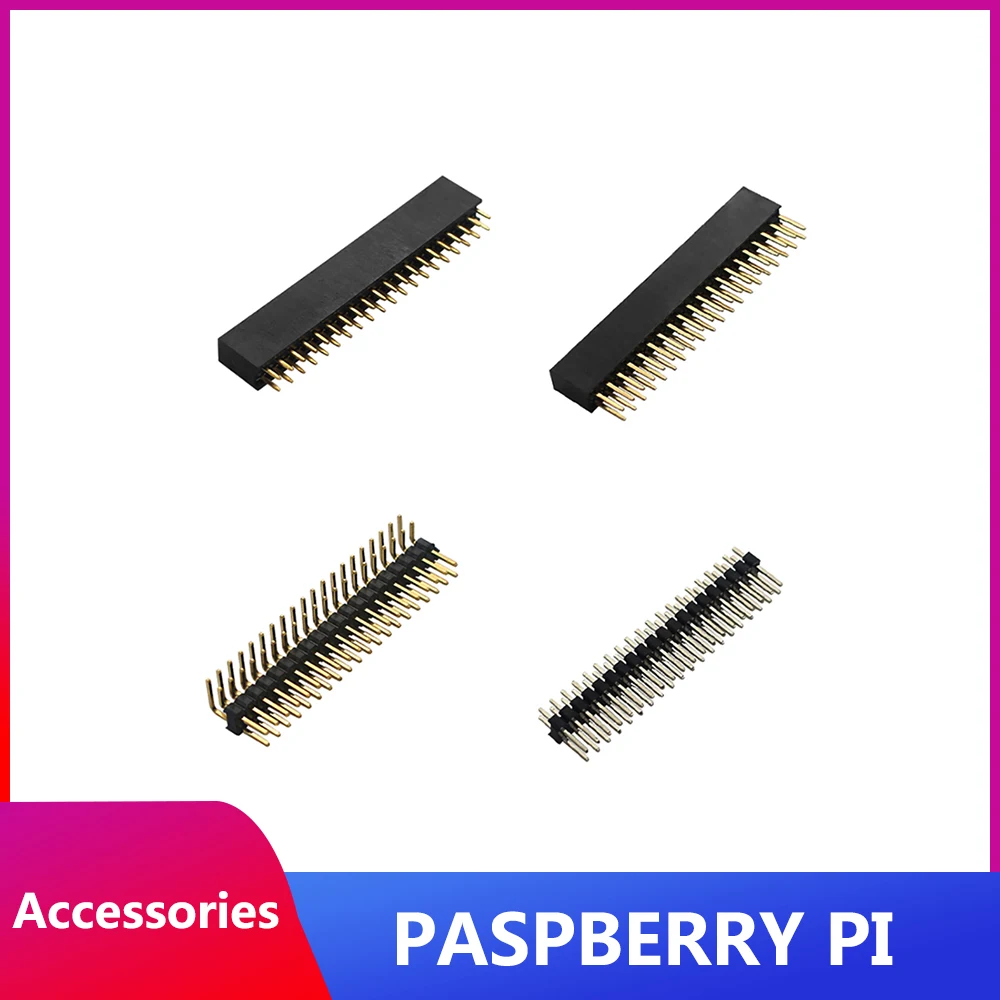 

ITINIT R81 4 in 1 Raspberry Pi GPIO Header Kit 2x20 Pins Male to male & Male to Female GPIO Pins for Raspberry Pi 4/3B+/Zero