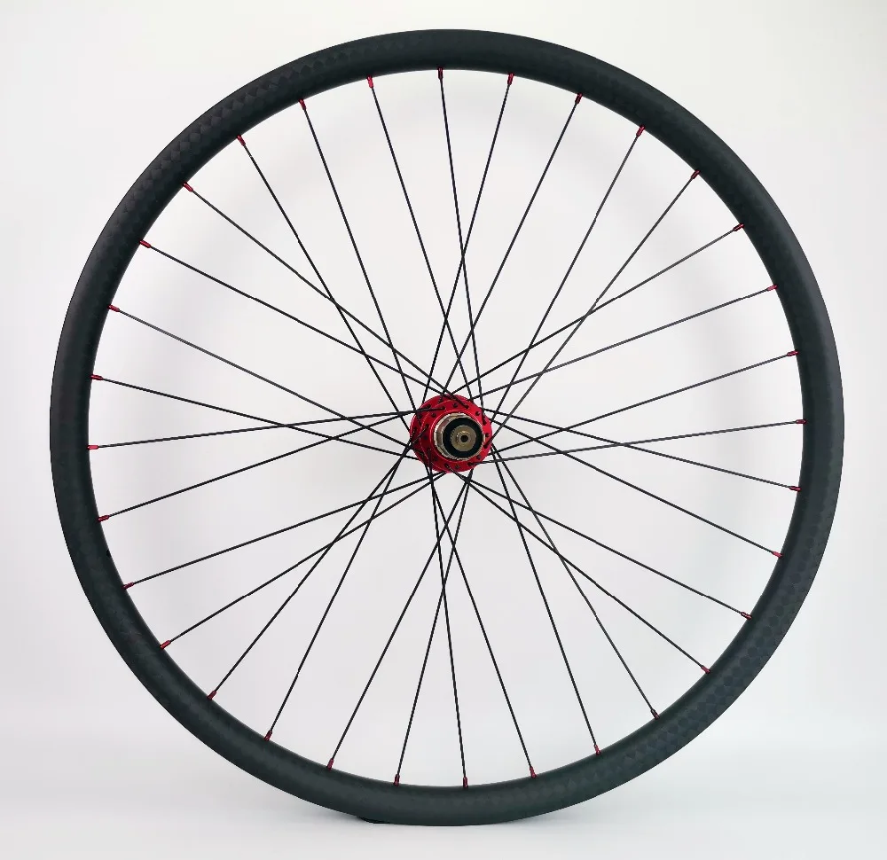 29er горные велосипеды Углеродные колеса 30 мм ширина 24 Глубина бескамерные MTB XC с 12