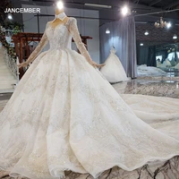 htl2220 2021 princess wedding dress plus size long train ball gown wedding dresses with glitters vestido de fiesta de boda