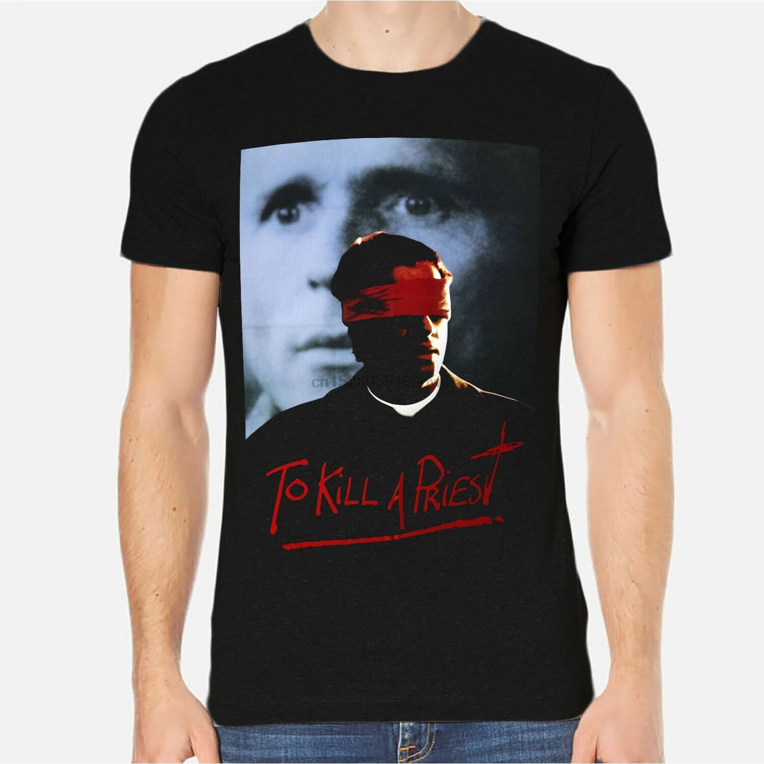 

to Kill a Priest Christophe Lambert Tim Roth T-Shirt Black Clothing 6-A-378