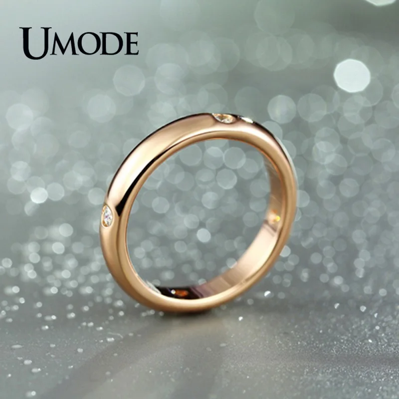 UMODE брендовая Мода Anel ювелирные изделия цвета розового золота Топ CZ Роскошные
