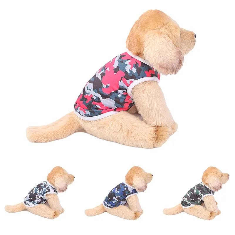 

Summer Dog Clothes Camouflage Dog T Shirt Casual Pet Vest For Small Dog Cat Breathable Puppy T-Shirt Comfortable Dog Costume