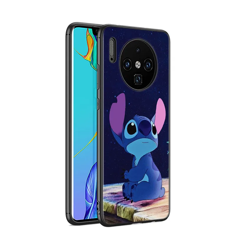 Black Soft Cute Lilo Stitch For Huawei P Smart 2021 2020 Z S Mate 40 RS 30 20 20X 10 Pro Plus Lite 2019 Phone Case