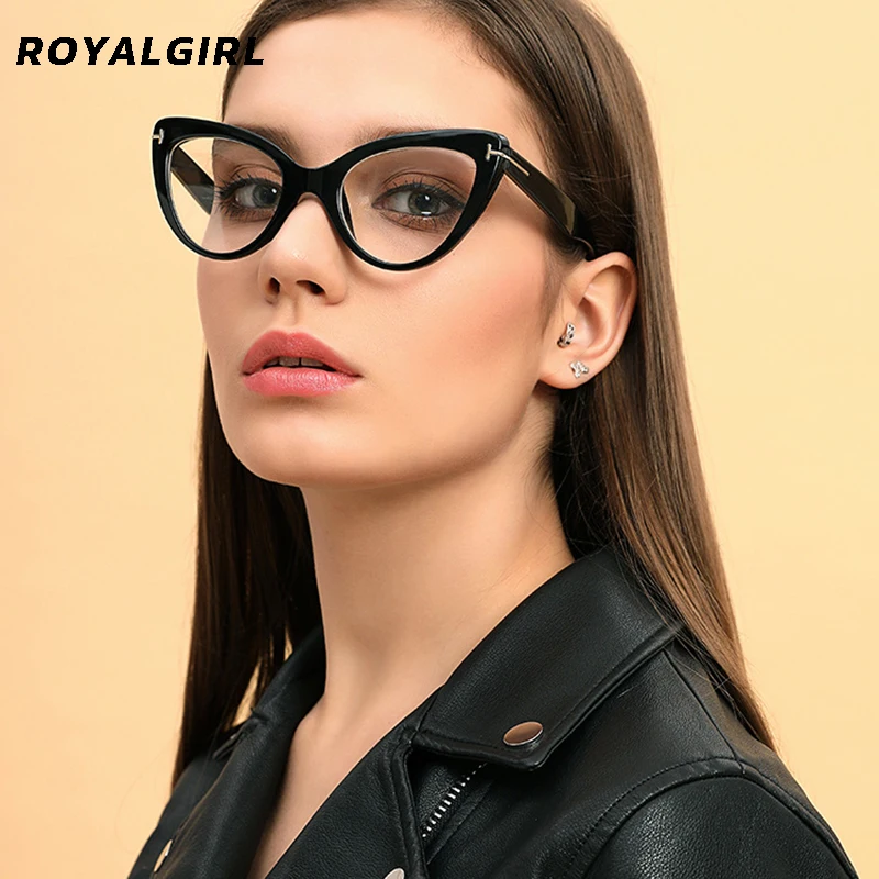 Royal Girl Retro Cat Eye Glasses Women Accessories Clear Lens Gift Woman Eyeglasses Optical Cat Frame Glasses Stand ss001 cat schield royal babies