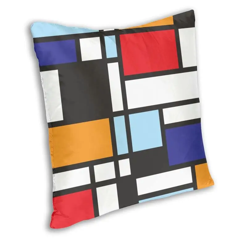 Квадратная декоративная подушка Piet Mondrian для кабинета II 3D двусторонний чехол с