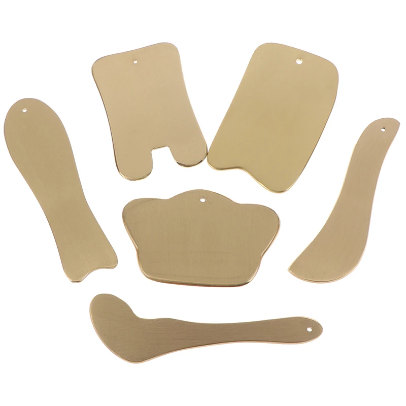 Copper Guasha Scraping Massage Scraper Face Massager Acupuncture Gua Sha Board Acupoint Facial Body Acupuncture Pressure Therapy