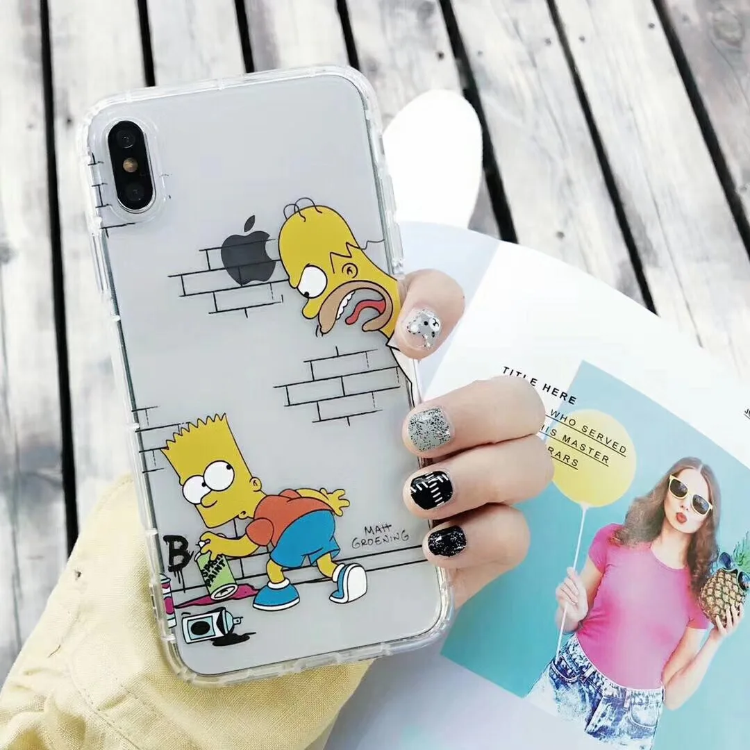 Cartoon funny Son Simple transparent phone case for iPhone XS MAX XR X 7 8 6SPlus anime soft air pressure protection cover Capa |