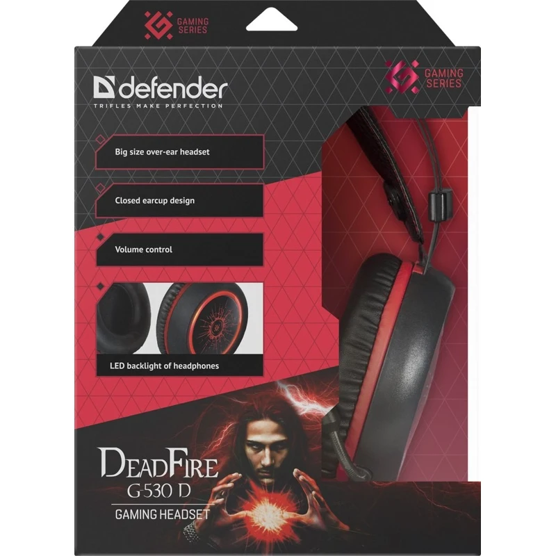 Гарнитура Defender DeadFire G-530D Black/Red проводная стерео 20-20000 Гц 16 Ом 100 дБ 100-16000 -42 USB/2x mini jack |
