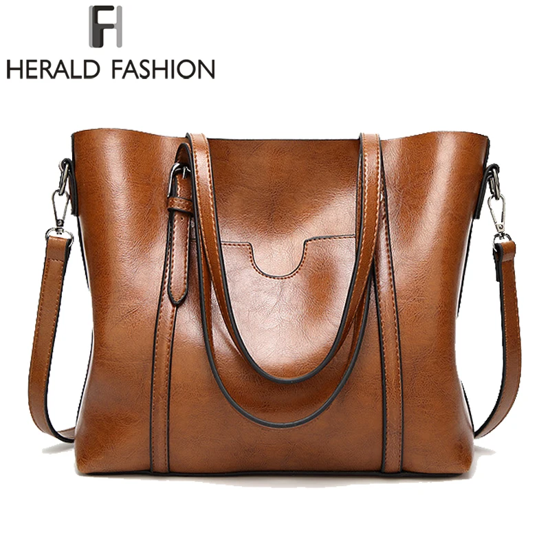 Herald Fashion Вместительная женская сумка-тоут Высококачественная кожаная сумка