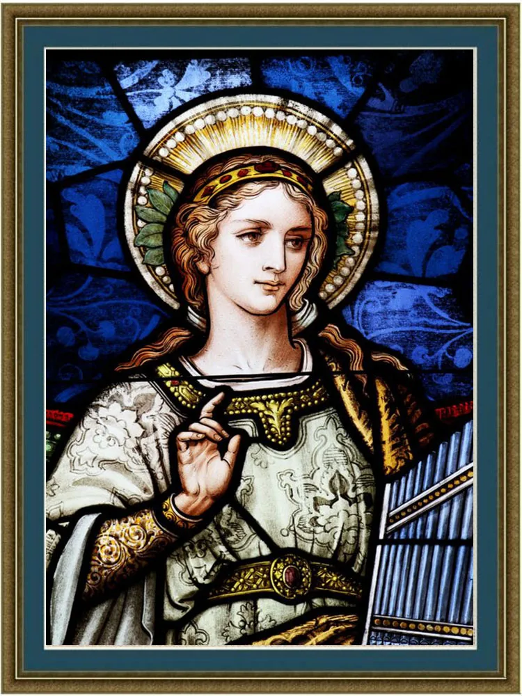 

SenyuArt 5D Diamond Painting Saint Cecilia Stained Full Round Square Diamond Picture of Rhinestones Embroidery Craft Home Decor