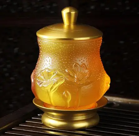 

Offering Water Bowl Cup Louts Tibetan Buddhist Mikky Ritual Vessel Glass