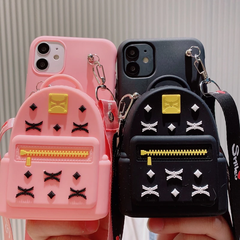cute 3d cartoon panda wallet bag case for xiaomi poco x3 nfc f3 x2 poco m3 m2 f2 pro c3 soft silicone lanyard phone cases free global shipping