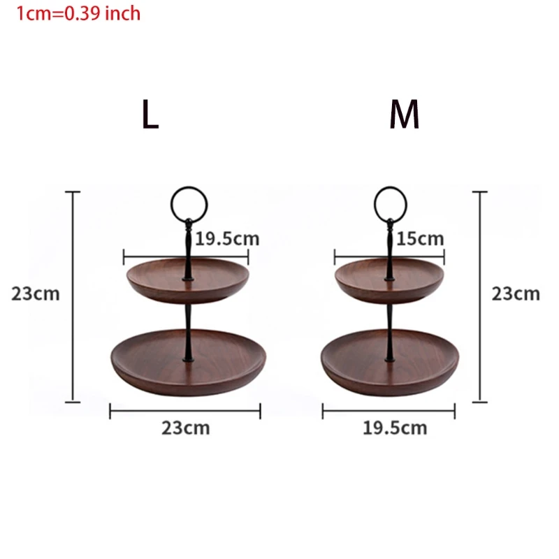 

Round Wooden Double Layer Cake Stand Holder Dessert Table Tray Cupcake Display Rack Birthday Wedding Party Decoration