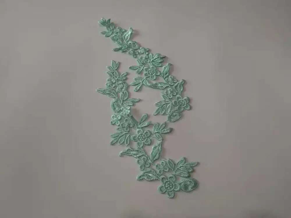ice blue Заводская цена! 2 зеркальные пары, 16 цветов, Новое поступление, Кружевная аппликация, цветок, швейная отделка, свадебное украшение, 25X8,5 см, BD0258 - Цвет: ice blue