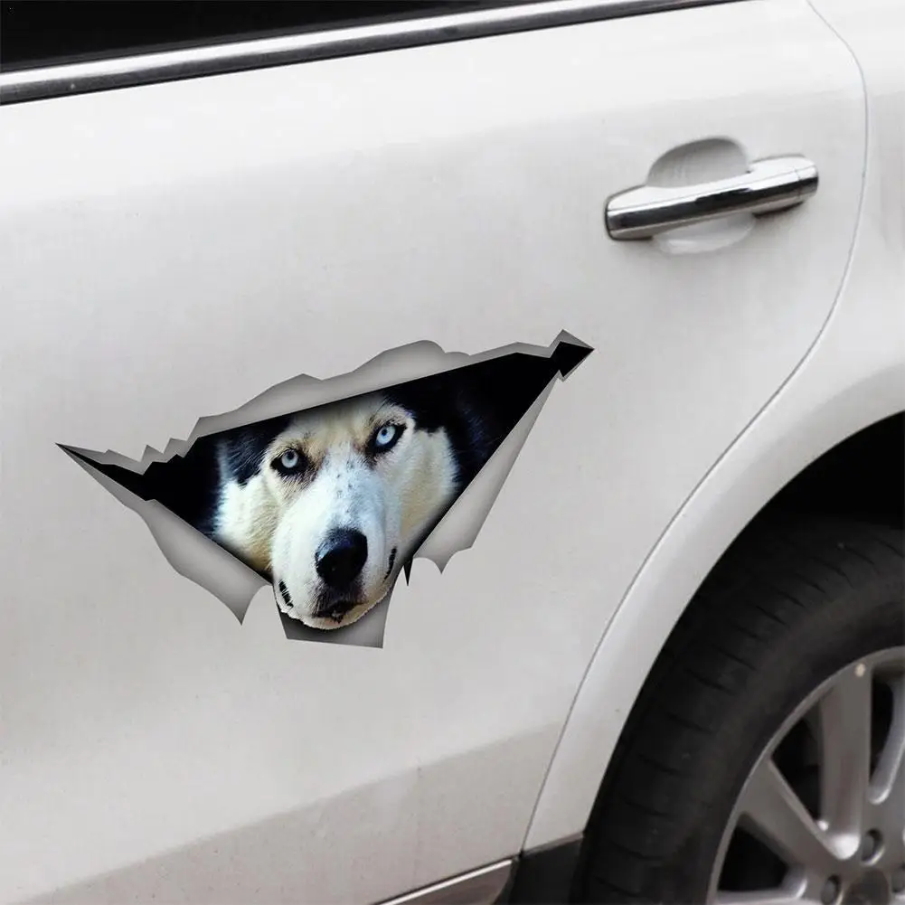 

Cute Australian Shepherd Car Window Crack Dog Sticker Pet Dog PVC Decal Animal Cartoon Cute Car Stickers Waterproof Accessories
