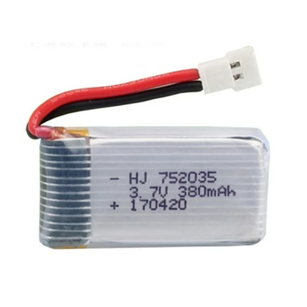 Литий-полимерный аккумулятор 3 7 в 380 мАч для Hubsan X4 H107 H107L H107D JD385 JD388 запасные части