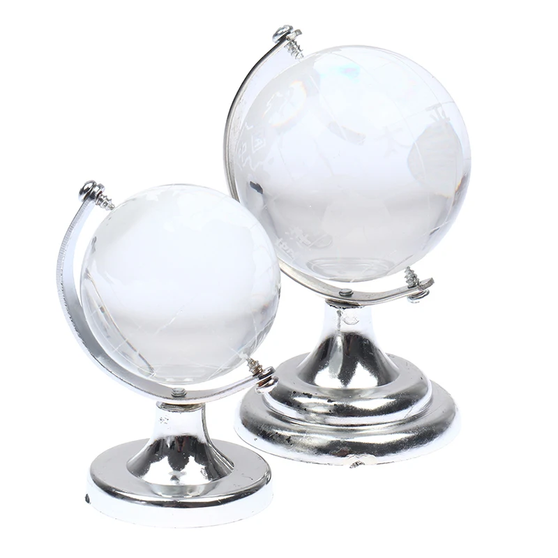 

1 шт. прозрачная Серебряная подставка, Кристальный мир, глобус, фотография, Настольная декоративная игрушка