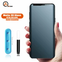 akcoo note 9 matte screen protector uv full screen glue tempered glass for samsung galaxy s8 9 plus note 8 9 film case friendly