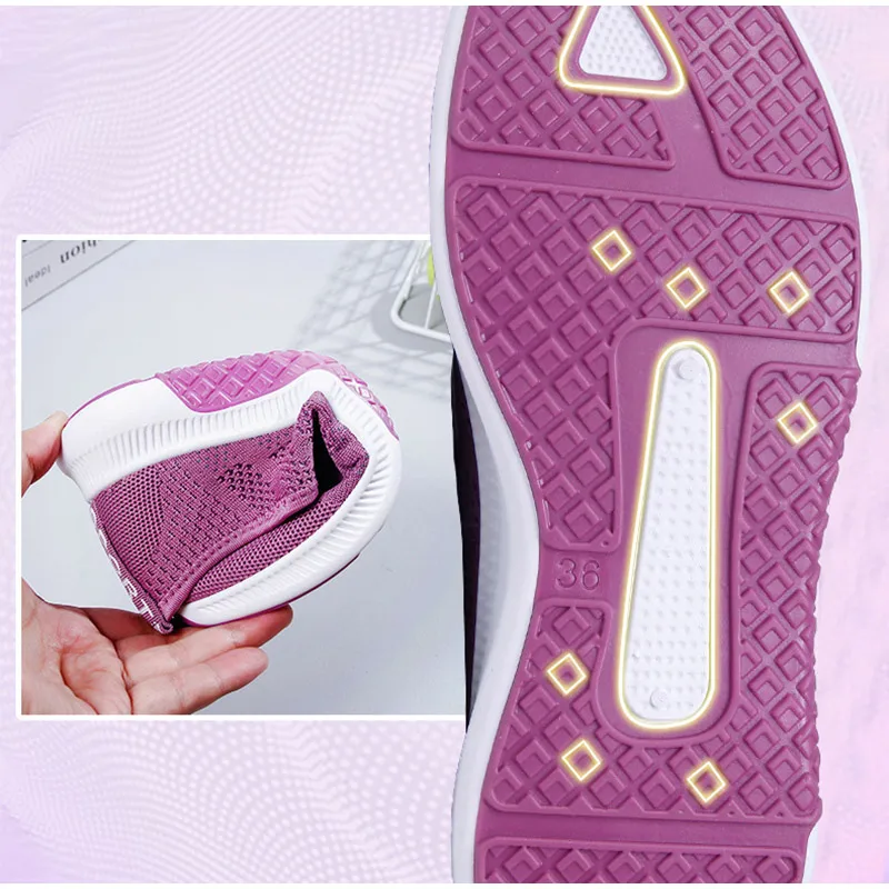 

Women's Sneakers Slip on Knitted Breathable Flat Shoes Ladies Casual Loafers Comfortable Summer Footwear Female Vulcanized Shoes