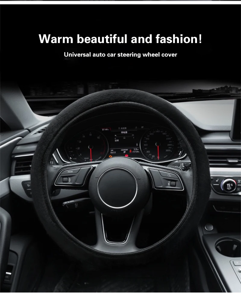 Новинка 37-39 см черный мягкий плюшевый весенний чехол для руля зимний теплый