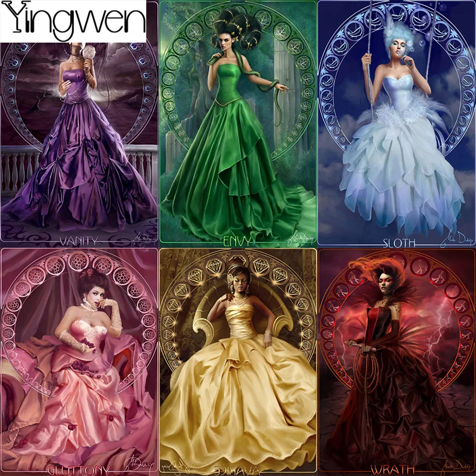 

5D Diamond Embroidery Woman Diamond Painting Fantasy Witch Fairy Cross Stitch Kits Rhinestone Pictures Mosaic Art Home Decor NEW