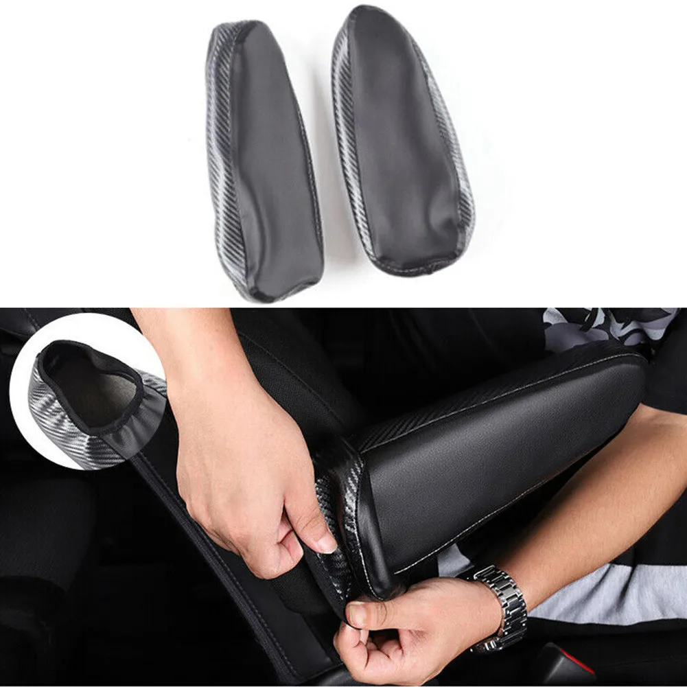 

Carbon Fiber Console Armrest Cover High Quality Leather Trim Practical To Use