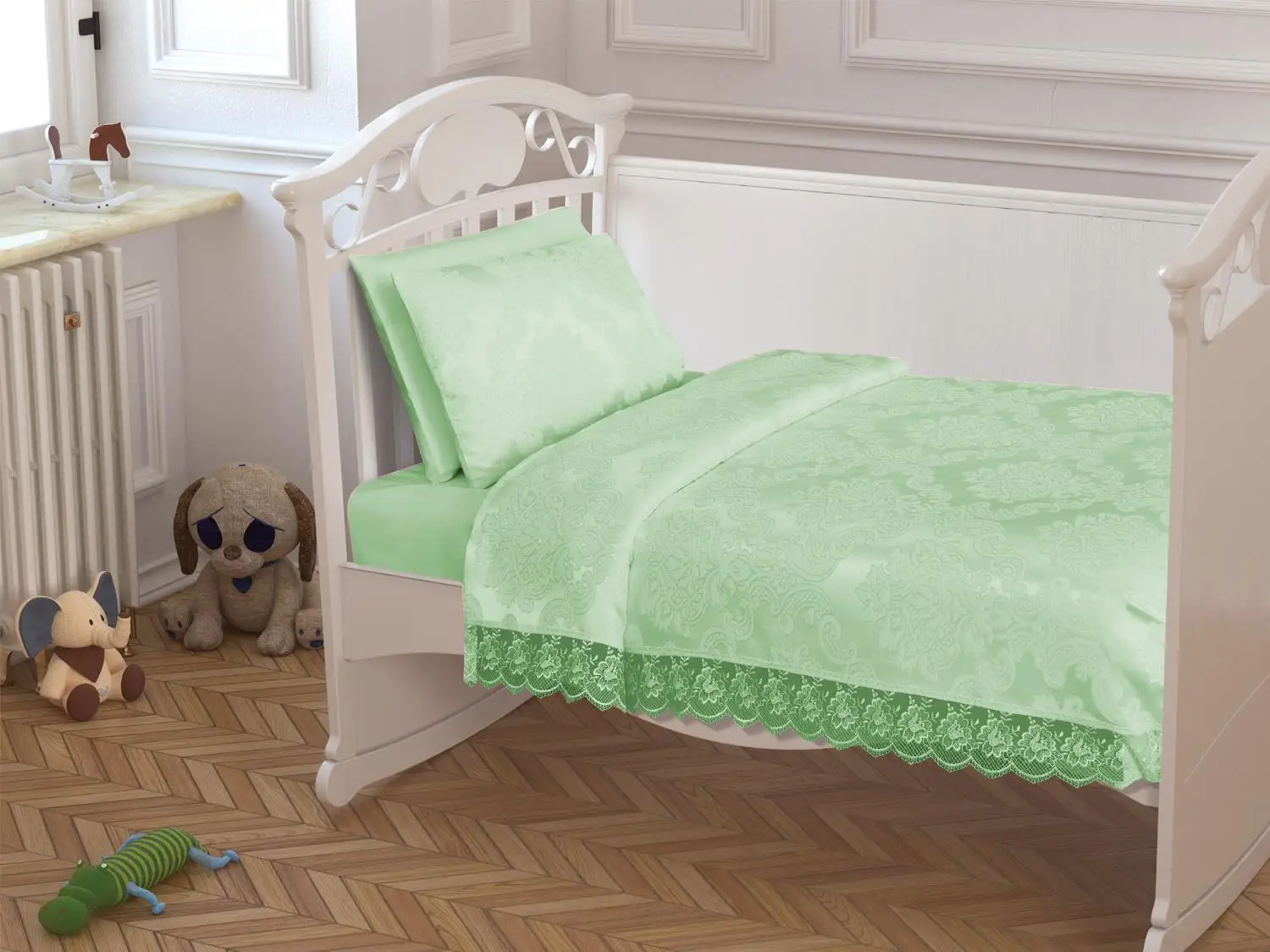 

eyizdiyar French Laced Baby Pique Pack Water Green