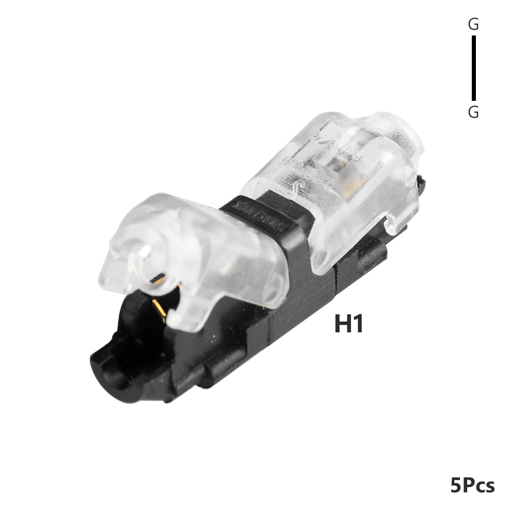 Transparent H1 1pin 5 шт. 1/2 Pin I T тип быстрого соединения проводов электрические разъемы 22-18AWG для светодиодной ленты Автомобильный Кабель обжимные клеммные блоки проводник - Цвет: Transparent H1 1pin