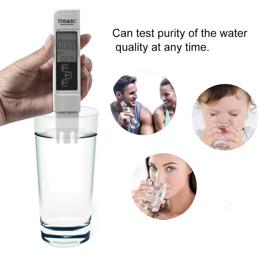 

3 In 1 Multifunctional TDS PPM Water Quality Meter Tester Pen LCD Display LKC