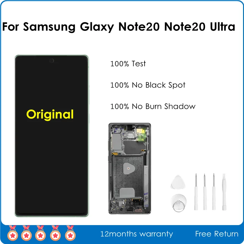 Pantalla LCD Original Super AMOLED para Samsung Galaxy Note20, N980, N985, reparaci&oacute;n de pantalla t&aacute;ctil, A +++-0