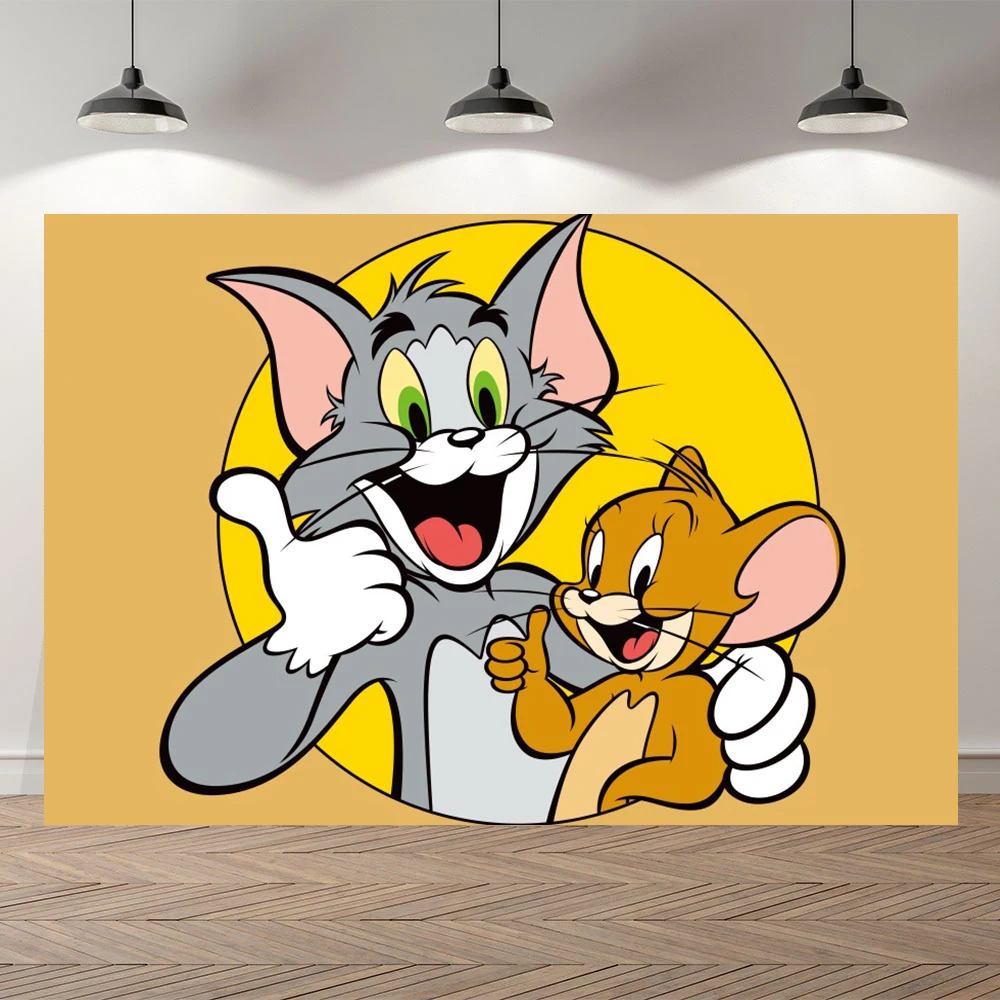 Фон для фотосъемки с изображением шампанского доски Тома кота и Джерри мыши