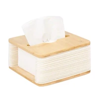 bamboo board organ tissue box toilet bathroom car room baby wipes napkin holder natural wood towel box dispenser