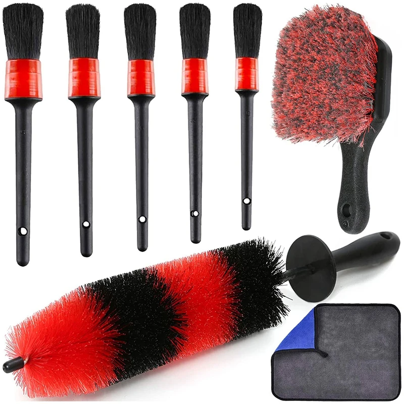 

Набор щеток для колесных шин, мягкое колесо 17 дюймов со щетиной, щетки для деталей, щетка для шин с короткой ручкой, для любого колеса