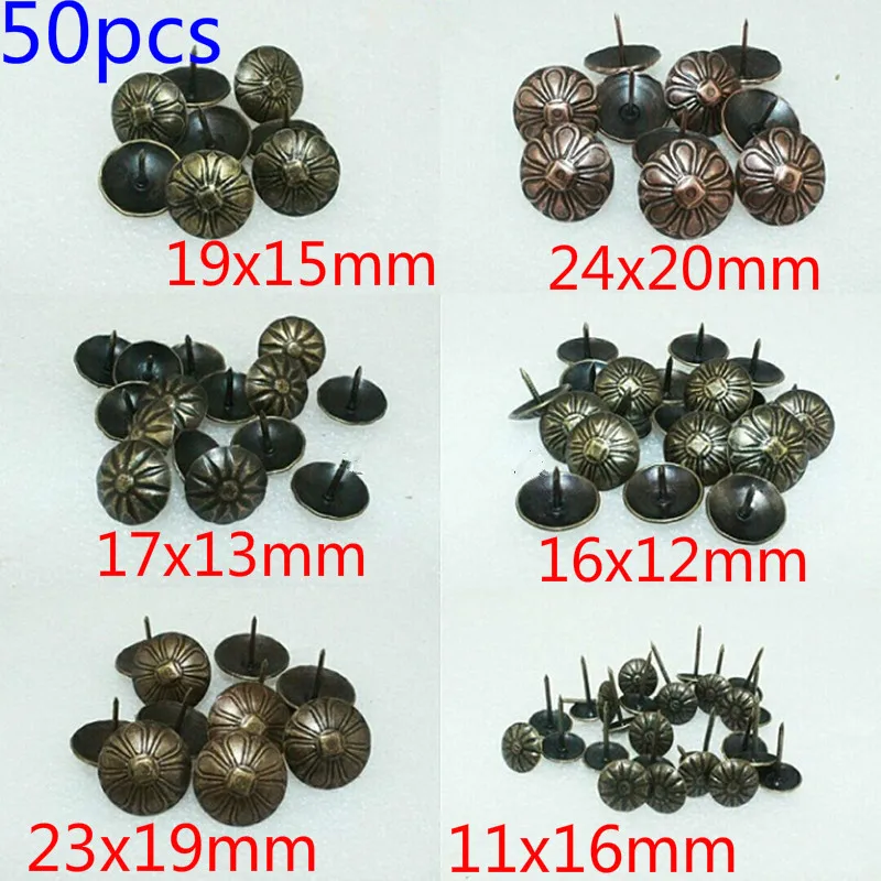 100 шт. декоративные металлические гвозди для мебели с цветком|Гвозди| |
