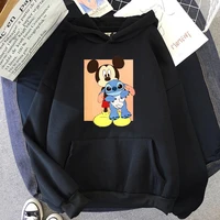stitch mickey mouse kawaii sweatshirts men disney anime funny hoodies autumn 2021 fleece soft hooded harajuku casual streetwear